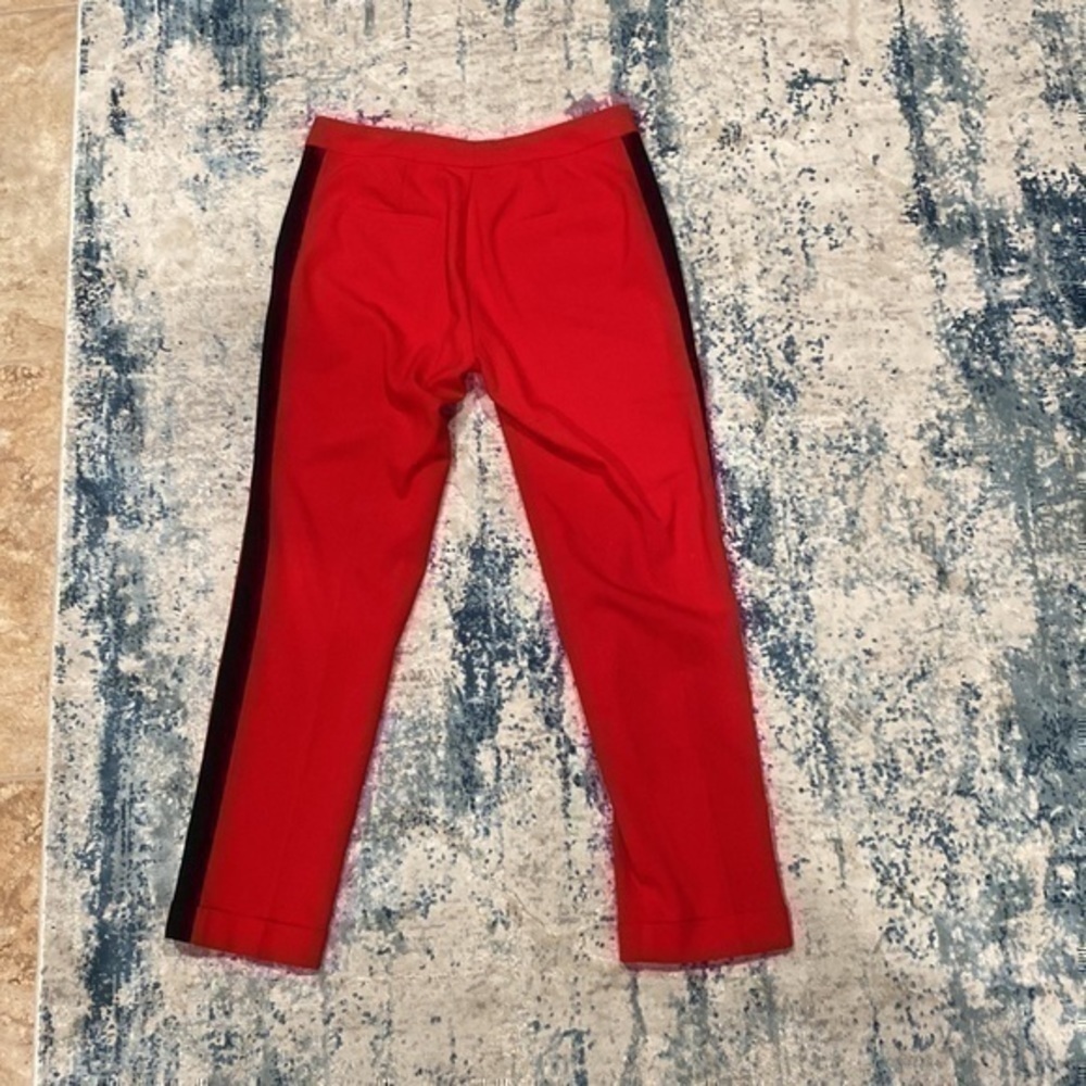 Mason Red Cropped Trousers Black Side Stripes - Picture 7 of 7